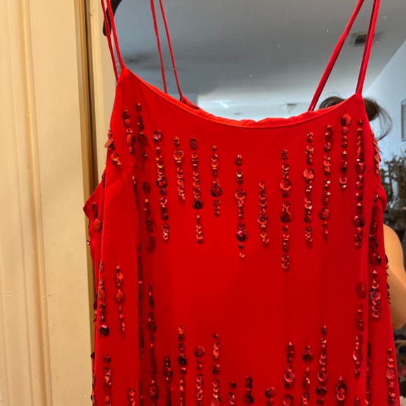 Free People Crystal Clear Mini Dress in Cherry Red - Picture 5 of 8